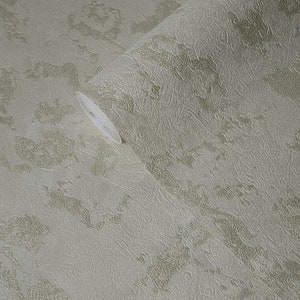 Embossed pearl tan cream gold metallic faux plaster textured modern Wallpaper 3D