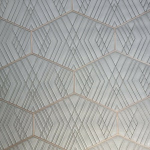 Geometric Hexagon heavy textured gray bronze metallic Wallpaper 3D