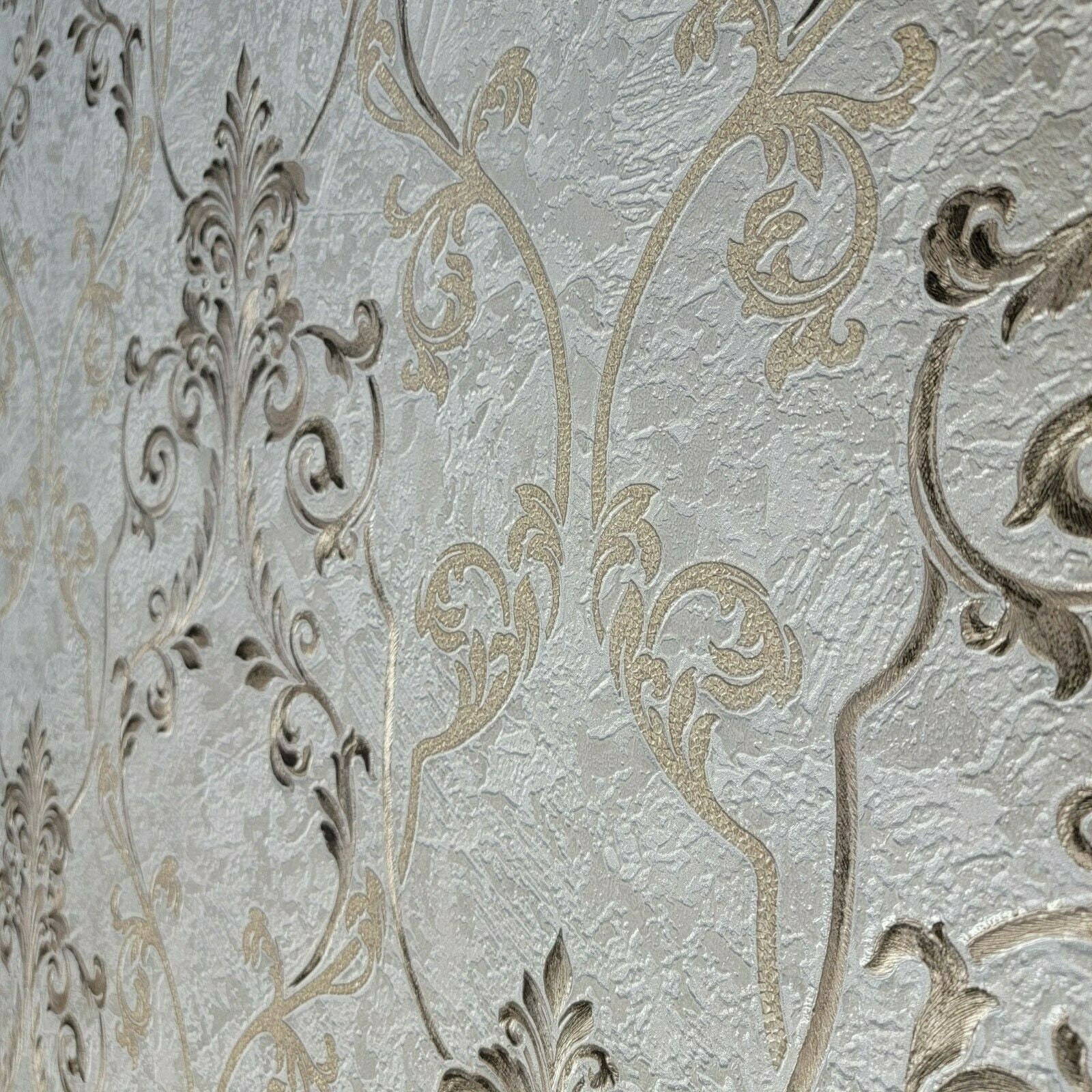 Grayish off White Bronze Gold Metallic Victorian Damask - Etsy