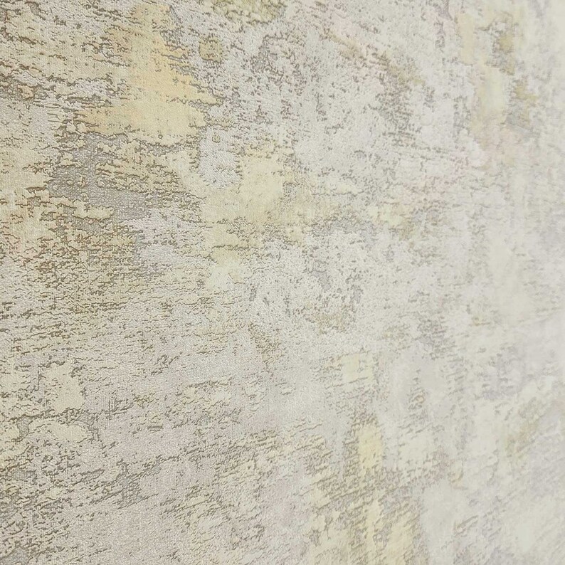 Carta da parati con texture in finto intonaco vintage in finta crema color oro marrone chiaro opaco immagine 10