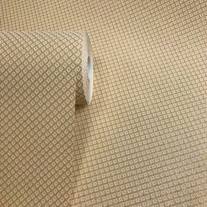 Wallpaper textured plain diamonds wall coverings rolls ivory gold metallic