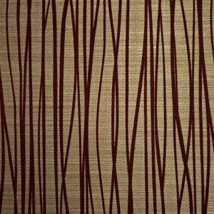 Carta da parati con trama floccata Flock linee di floccaggio metallizzato oro velluto rosso bordeaux immagine 8