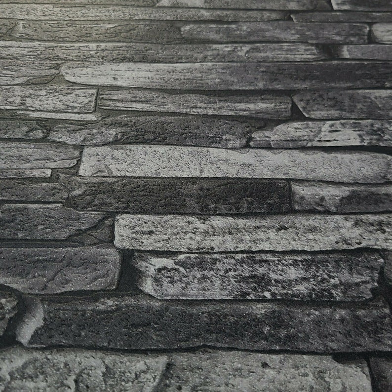 Wallpaper Textured Charcoal Gray Black Modern Wallcoverings - Etsy