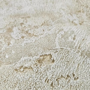 Ivory Beige Cream Brass Gold Metallic Faux Plaster Distressed Textured ...