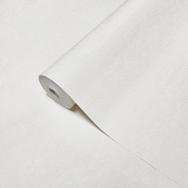 Vinyl Modern white plain faux sisal grasscloth textured contemporary wallpaper
