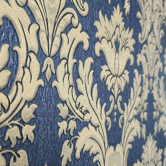 Victorian Navy Blue Wallpaper