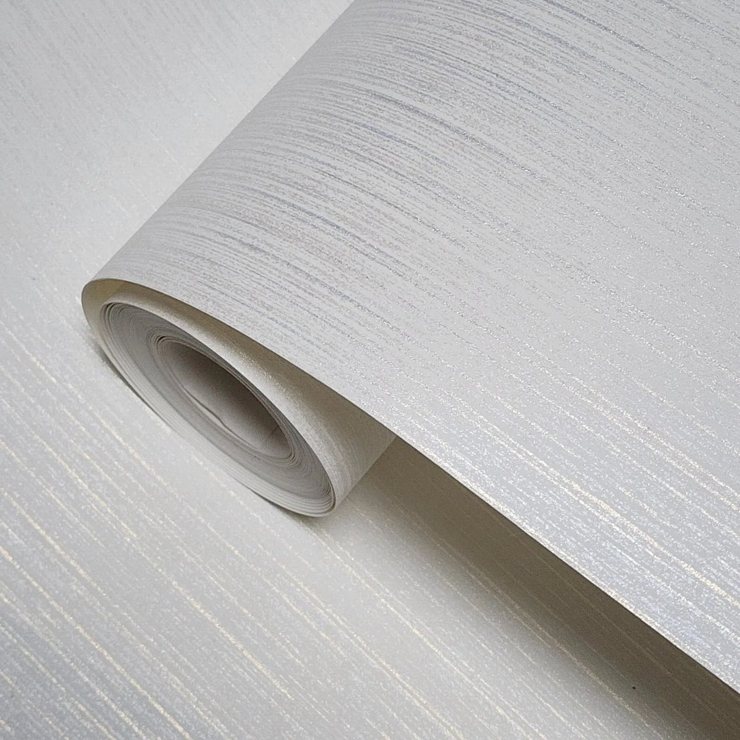 Plain Non-woven Modern Ivory off White Gold Metallic Faux Fabric Lines ...