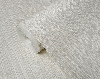 Vinyl Modern Embossed tan off white plain faux grasscloth textured Wallpaper 3D