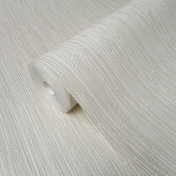 Zambaiti Parati Vinyl Wallpaper – Tan Off-White Faux Grasscloth Texture, 3D Effect