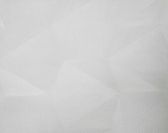 May include: White textured wallpaper with a geometric pattern of overlapping hexagons.