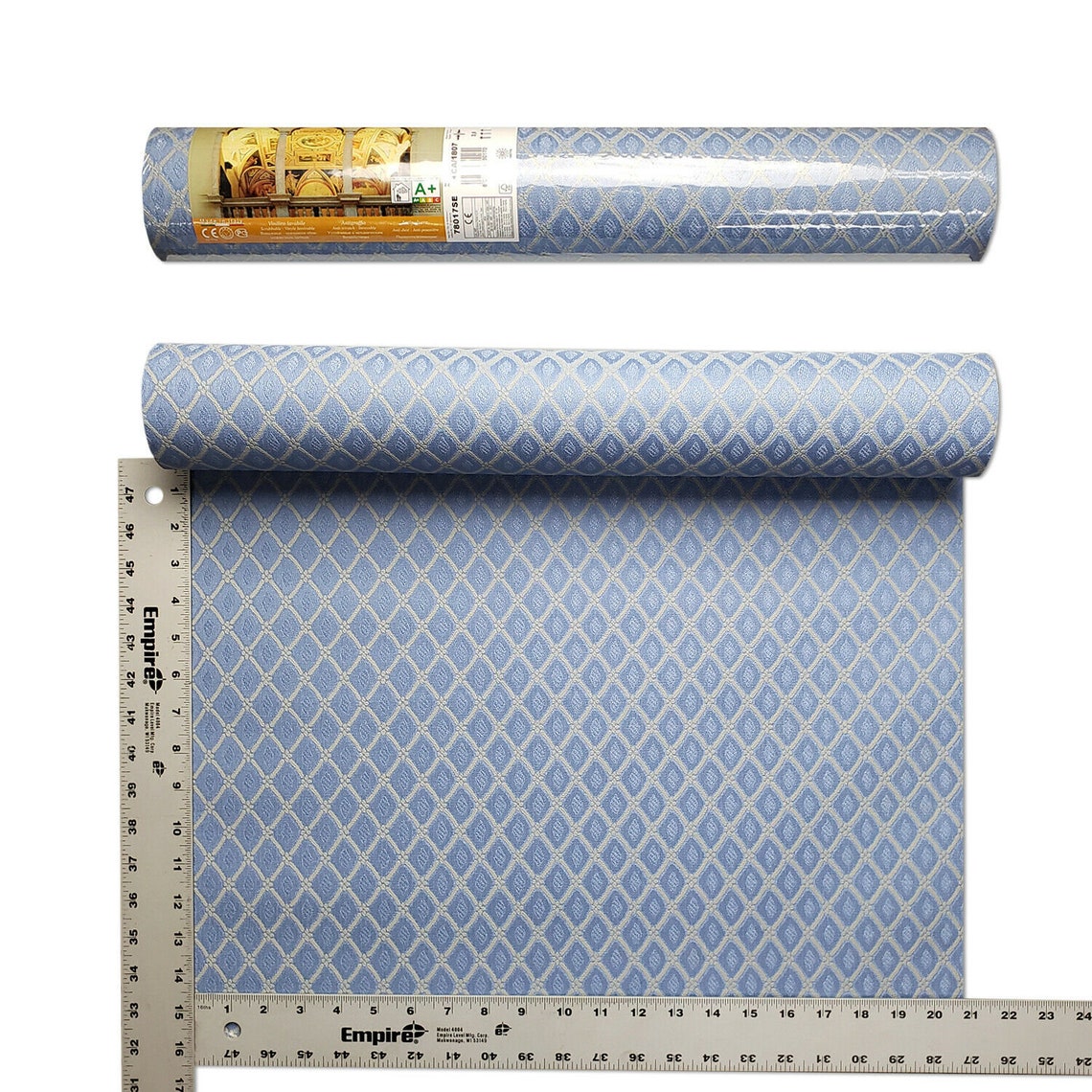 Modern Wallpaper Blue Beige Diamonds Geometric Textured Wall Etsy