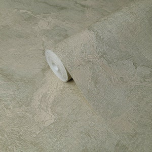 Embossed Modern bronze gold metallic faux woven fabric worn textured Wallpaper