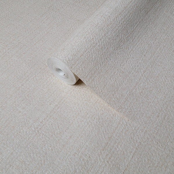 Beige off white cream woven faux grasscloth fabric imitation textured Wallpaper