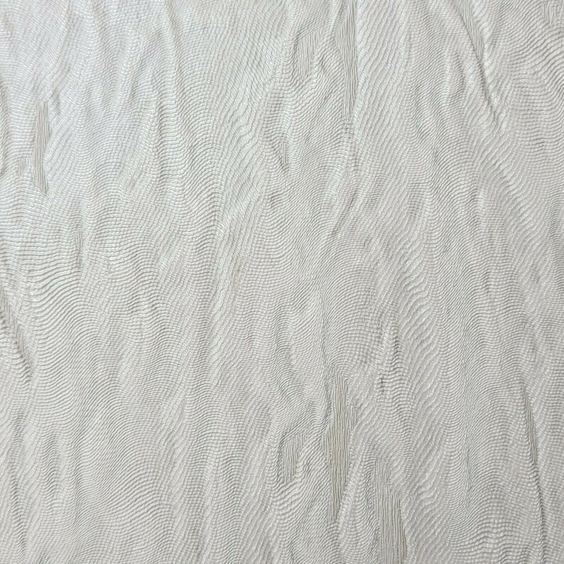 Contemporary Ivory off White Gold Metallic Crashed Faux Silk | Etsy