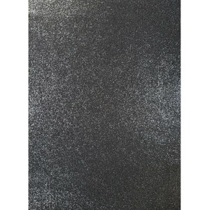May include: Black textured background with a fine white glitter finish.