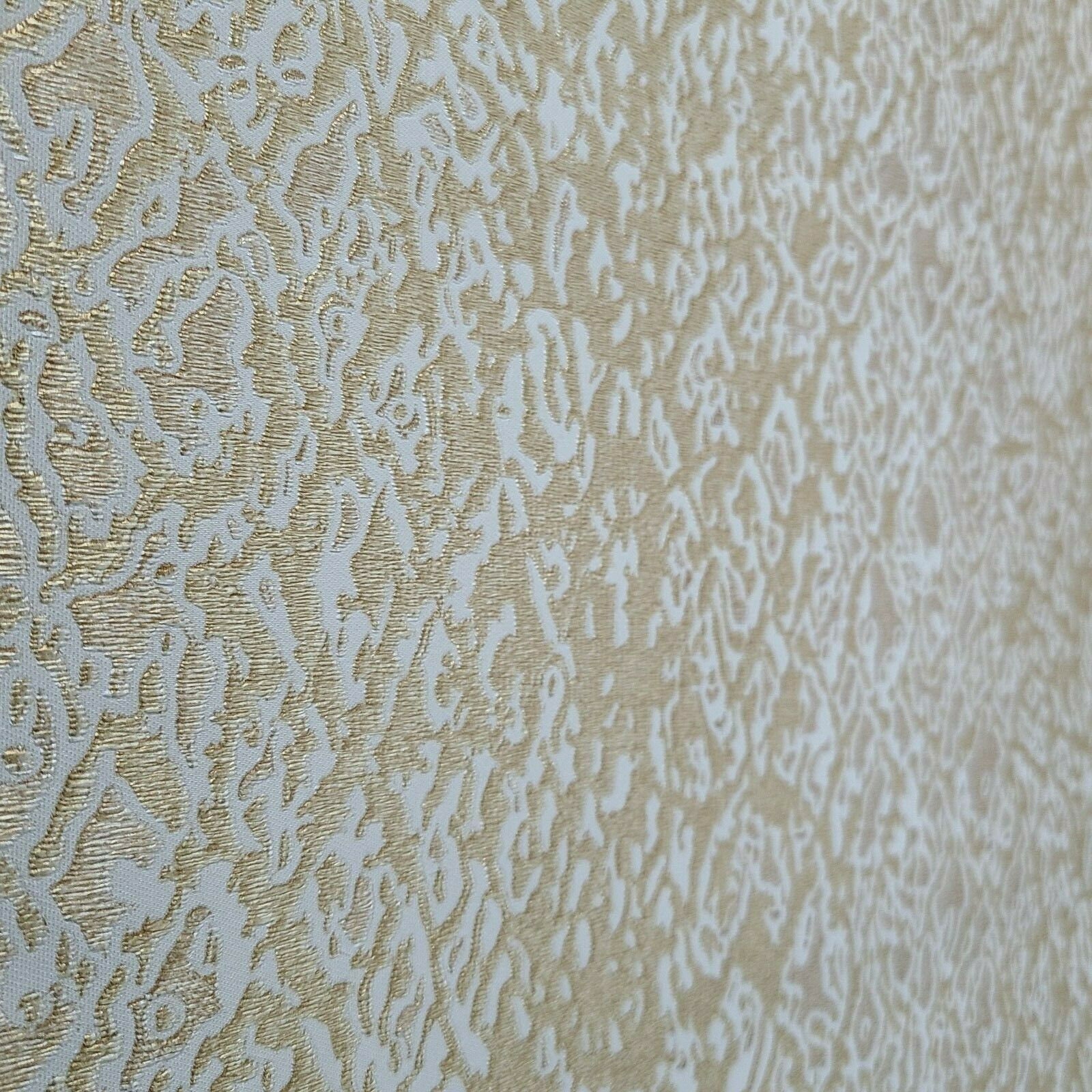 Ombre off White Yellow Gold Metallic Plain Faux Fabric Modern Textured ...