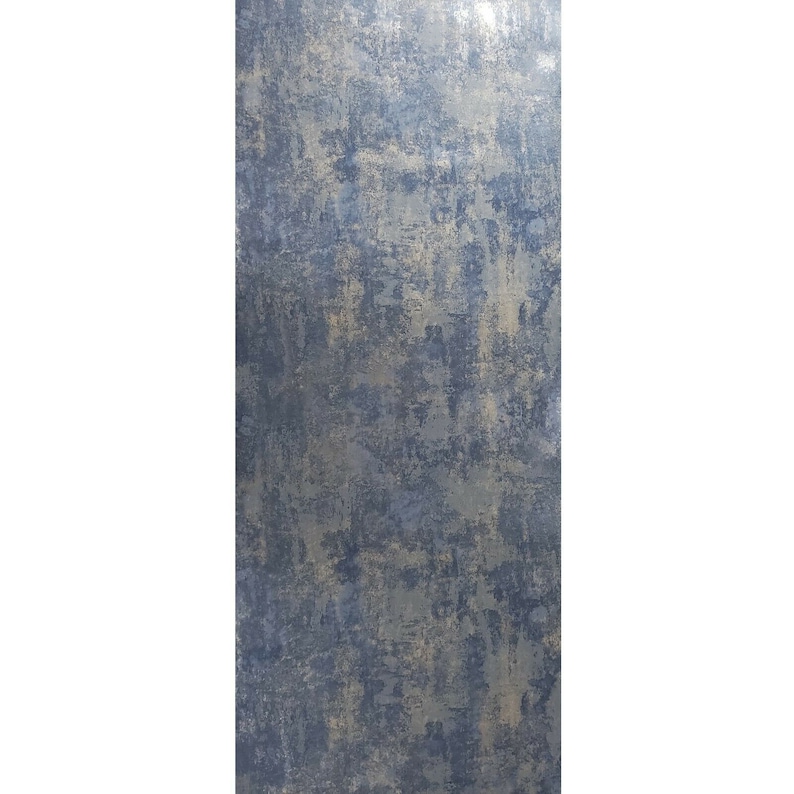 Modern Wallpaper rustic navy blue gray gold Plain Textured Contemporary faux Concrete plaster image 2