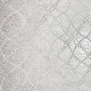 Ivory cream off white gold metallic diamond trellis textured modern Wallpaper 3D