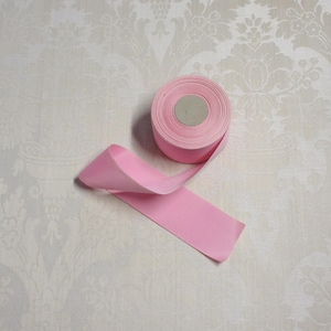 Vintage Baby Pink Rayon Cotton Grosgrain Ribbon Wide 3&quot; 5yds