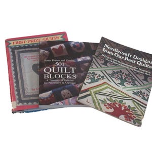 Vintage Prized Patchwork Applique Traditional Quilt Block Patterns Designs Book Lot 3pc