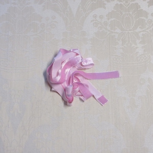 Vintage Hand Torn Baby Pink Frayed Silk Velvet Ribbon Wide 7/8&quot; 4 yards