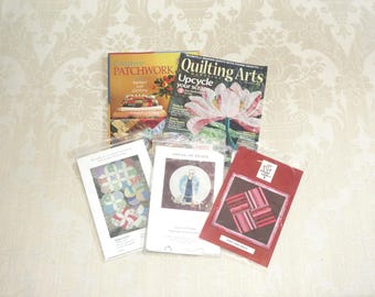 Creative Upcycle Patchwork Applique Quilt Scraps Book Pattern Magazine Lot 5pc