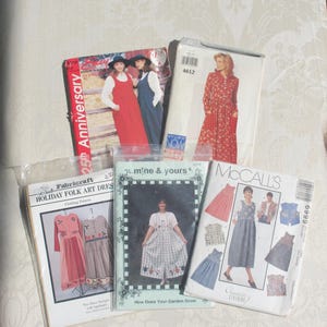 Vintage 90's Jumper Dress Artwear Patchwork Petticoat Underskirt Pattern Lot 5pc