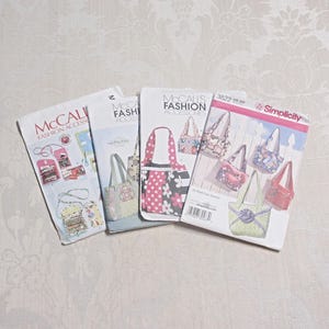 Quilted Patchwork Wallet Mini Cases Tote Handbag Purse Pattern Bundle Lot 4pc