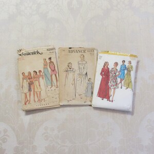 Vintage Lingerie Half Slip Bra Panties Robe Nightgown Pattern Lot 3pc