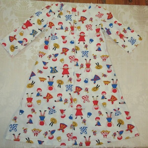 Vintage 50&#39;s/60&#39;s Unfinished Girls Raggedy Ann Fabric Dress Robe