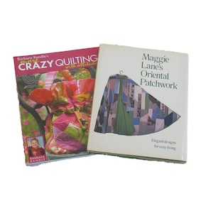 Vintage Creative Crazy Quilting Asian Wearable Art Patchwork Embellishment Book Lot 2pc