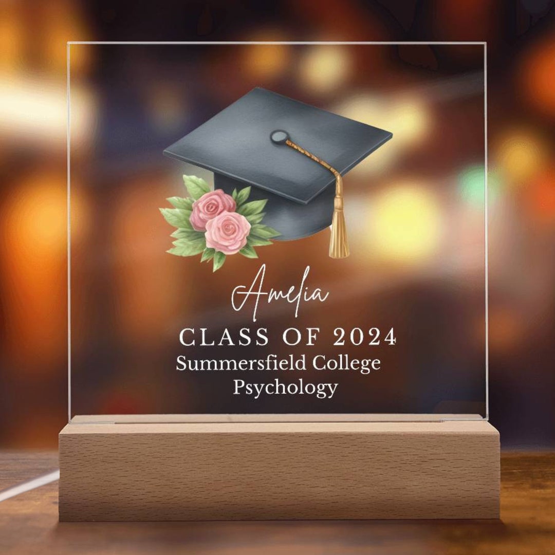 Personalized Graduation Gift for Her Acrylic LED Light | Class of 2025 ...