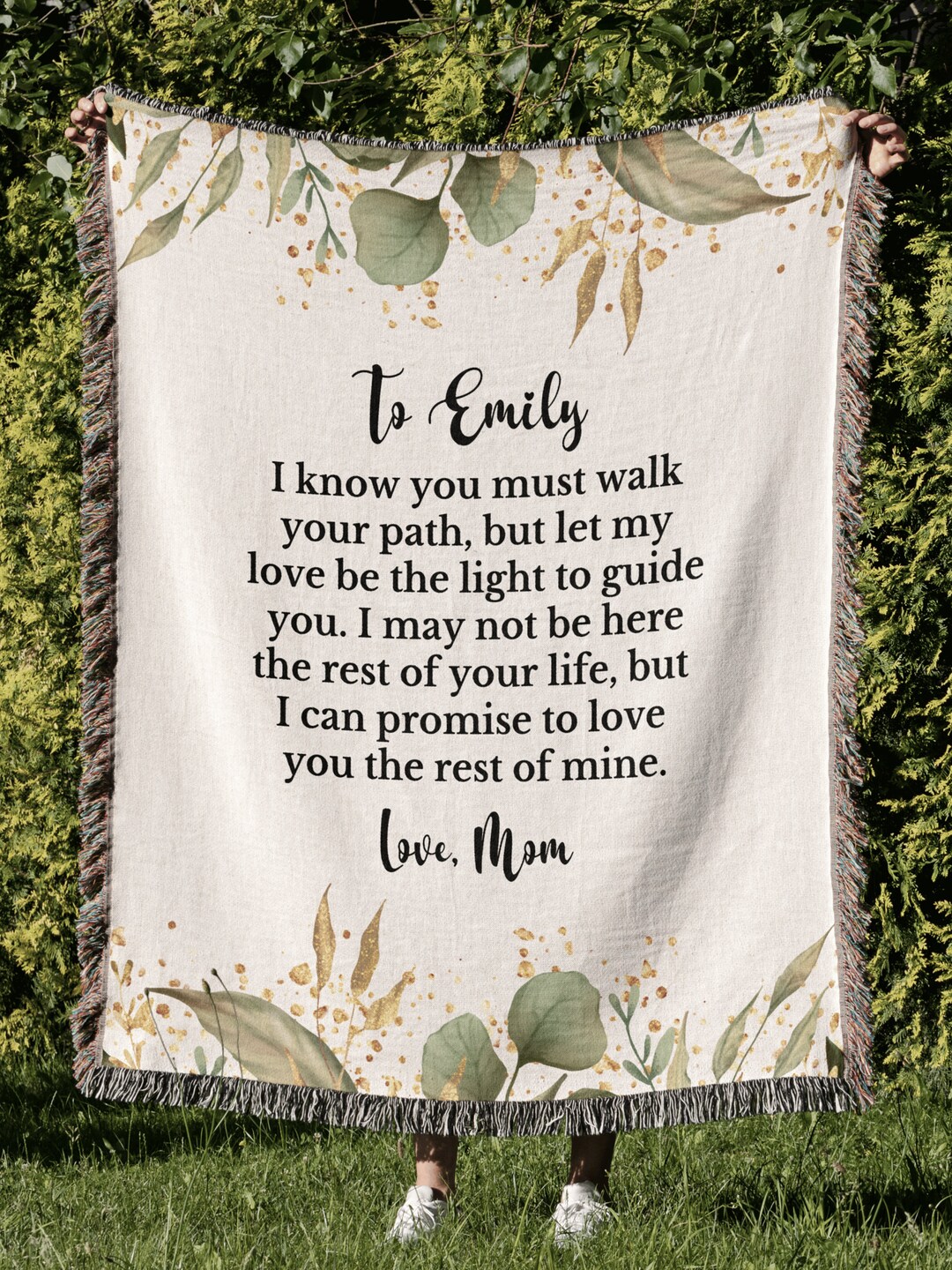 Personalized Granddaughter/daughter Woven Throw Blanket Tapestry