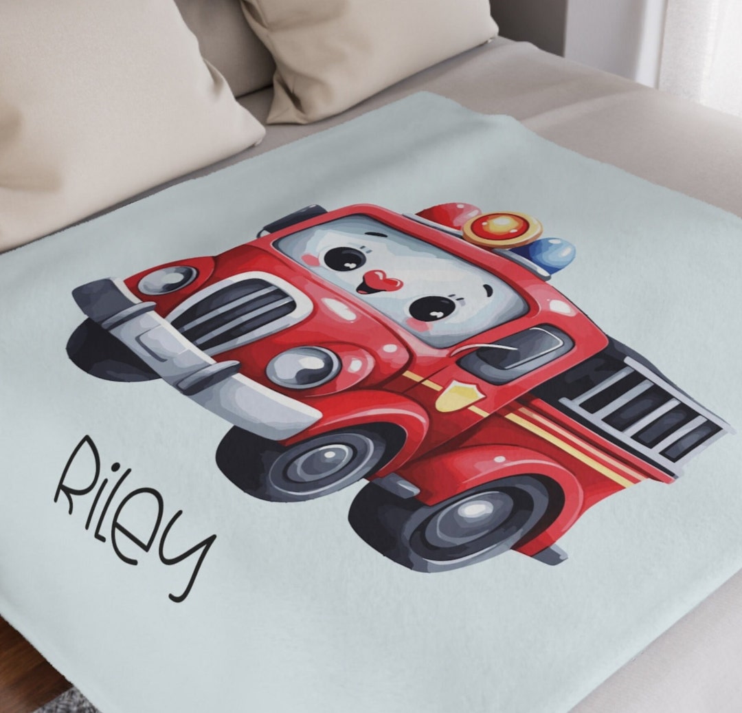 Personalized Fire Truck Blanket Unique Kids Blanket Baby Etsy