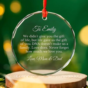 Personalized Adoption Glass Ornament | Bonus Child Gift - Stepdkid Gift - Adoption Keepsake - Foster Child Gift -Custom Ornament