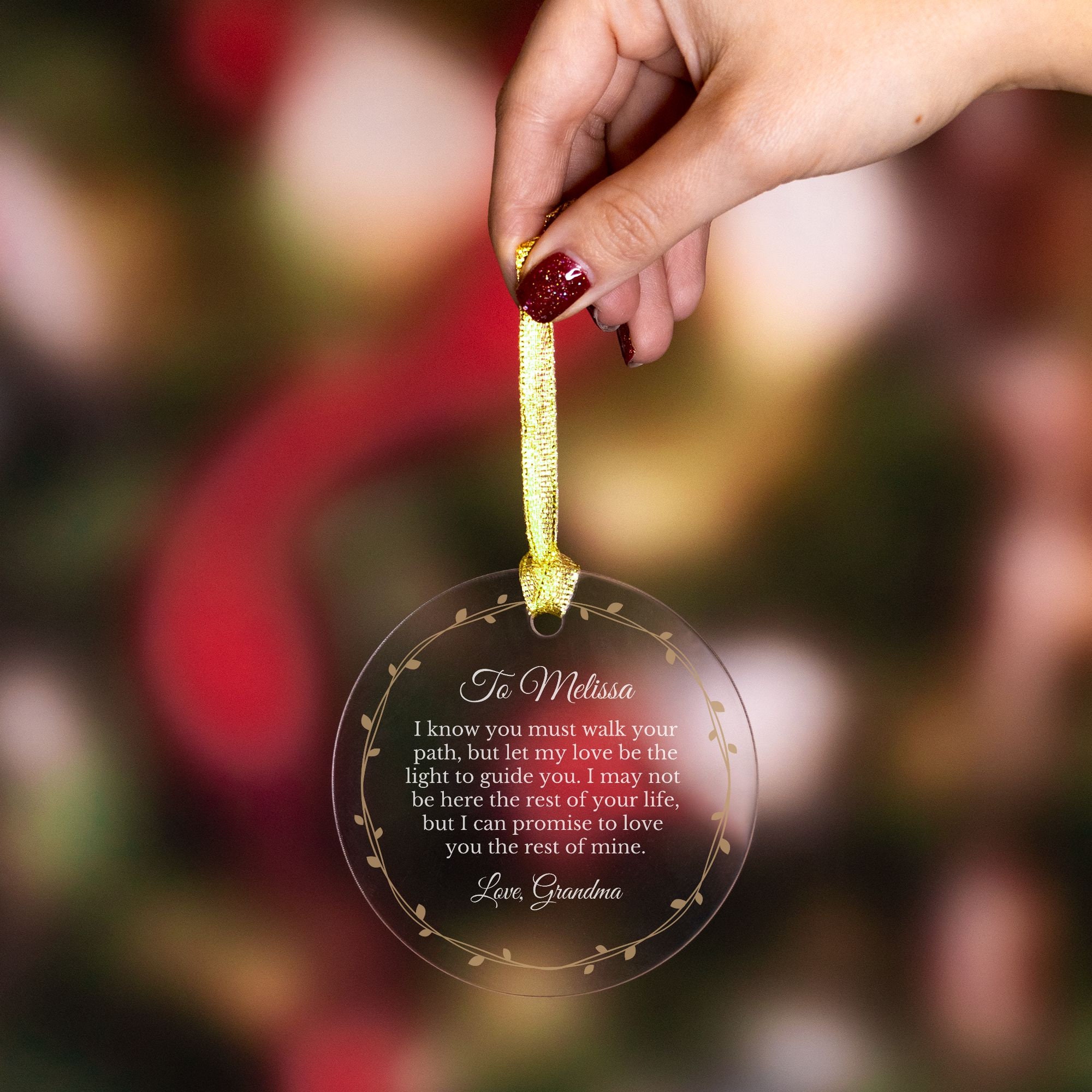 Personalized Granddaughter Ornament Glass/acrylic Heartfelt Gift for