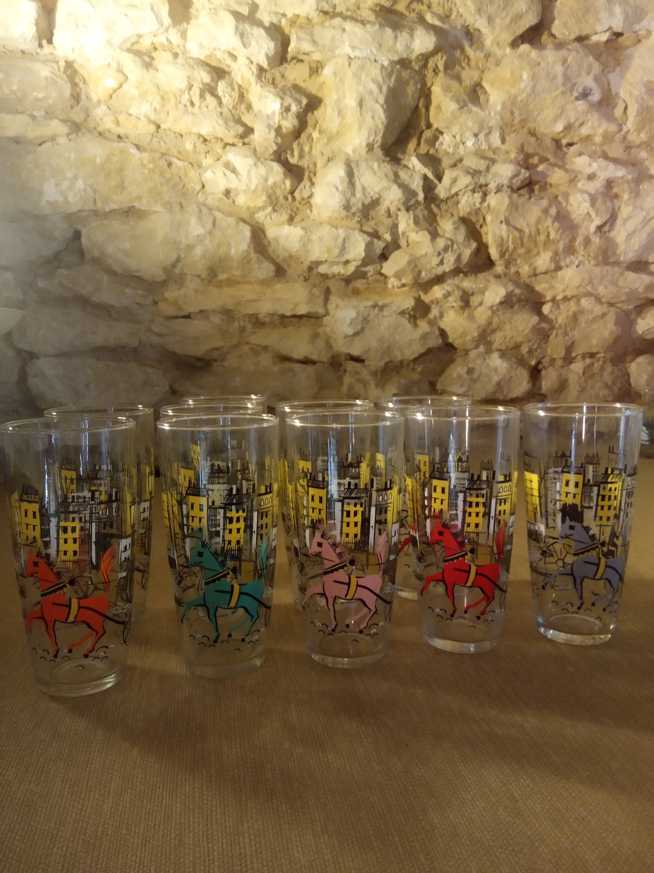 Lot de 10 Verres Vintage