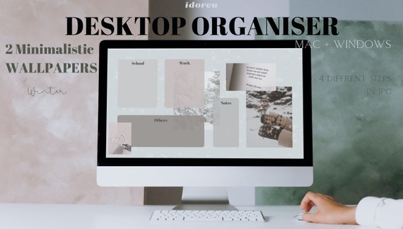 2 Minimalistic Desktop Wallpapers L Wallpaper Organiser L | Etsy