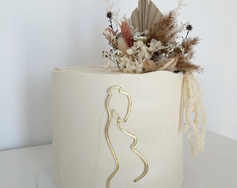 Pregnancy Cake Topper | Baby Shower Cake Topper | Pregnant woman Cake Topper | Acrylic cake topper