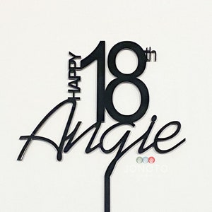 Name and Age Cake Topper | Personalised Cake Topper | 18th Birthday Cake Topper | Acrylic cake topper