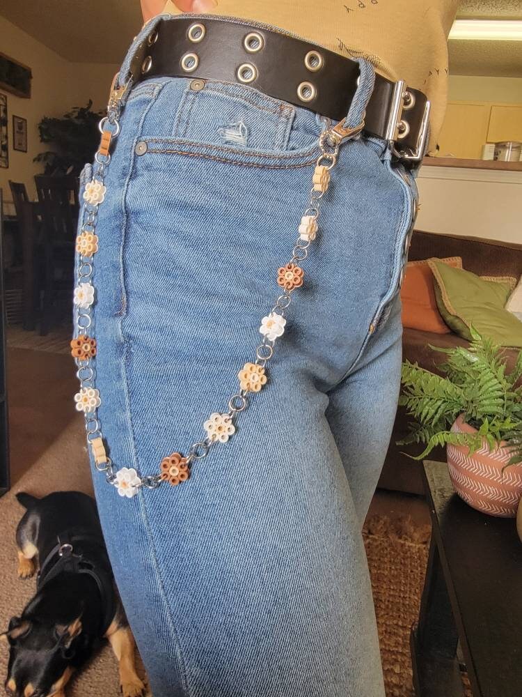 Unity Daisy Jean Chain - Super Cute and Fun Perler Bead Daisy Jean Chains - 24 Inches Long - With Heavy Duty Jump Rings and Extra Flowers