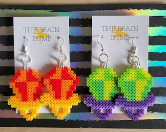 Ring Pops! Mini Perler Beads Dangle Earrings Hama Fuse Fun Cute Jewelry Accessories Nostalgic 90s Y2K Kandi Rave Statement Piece Patterns