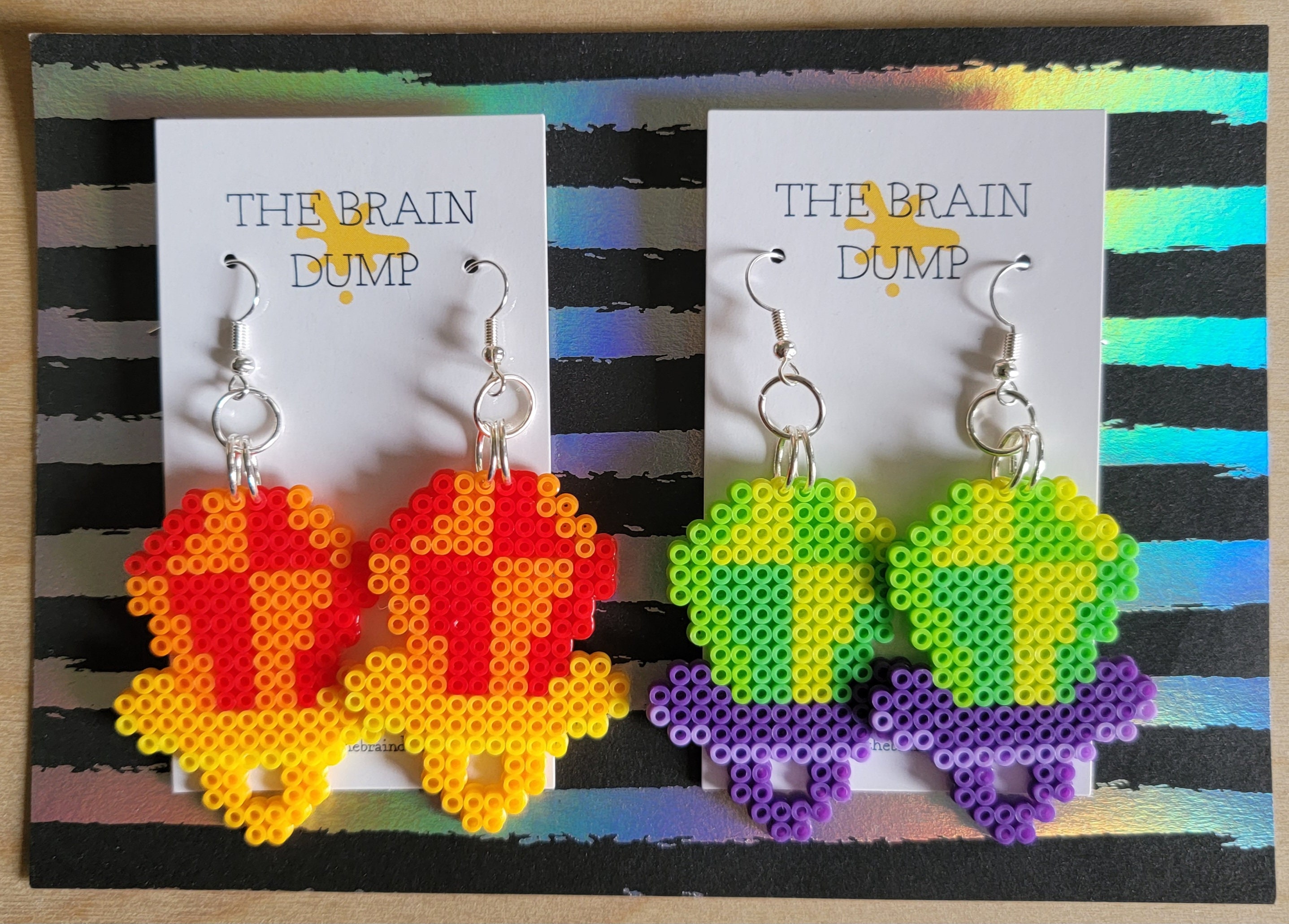 Ring Pops Mini Perler Beads Dangle Earrings Hama Fuse Fun Cute Jewelry