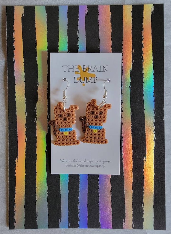 Dooby Doooo Scooby-doo Inspired Mini Perler Beads Earrings - Etsy UK