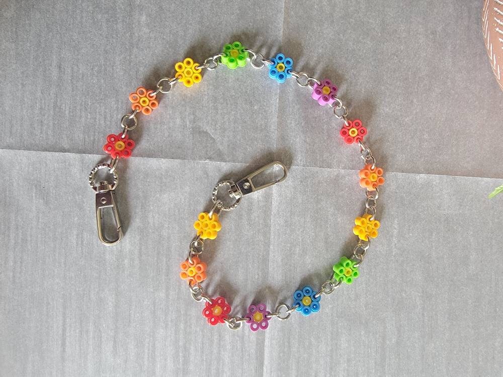 Rainbow Daisy Jean Chain Super Cute and Fun Perler Bead - Etsy