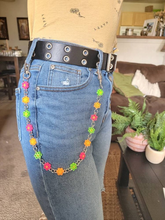 Buy Neon Daisy Jean Chain Super Cute and Fun Perler Bead Daisy Jean Chains  22 Inches Long With Heavy Duty Jump Rings and Extra Flowers Online in India  