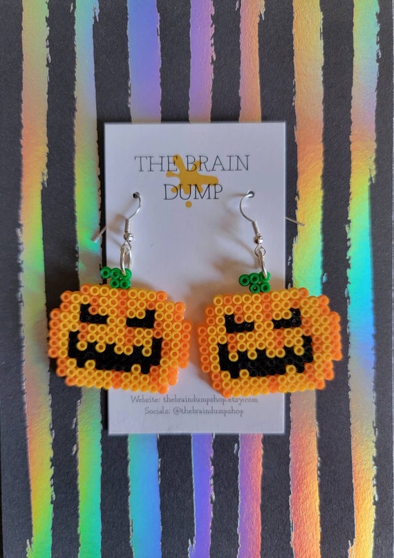 Beaded Jack-o-Lantern Earrings Beaded Jack-o-Lantern Earrings