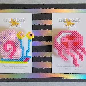 Oh, Barnacles! Spongebob Inspired Mini Perler Magnet / Pin / Keychain Options - Accessories - Cute Aesthetic Locker Magnets - Brooch Pins
