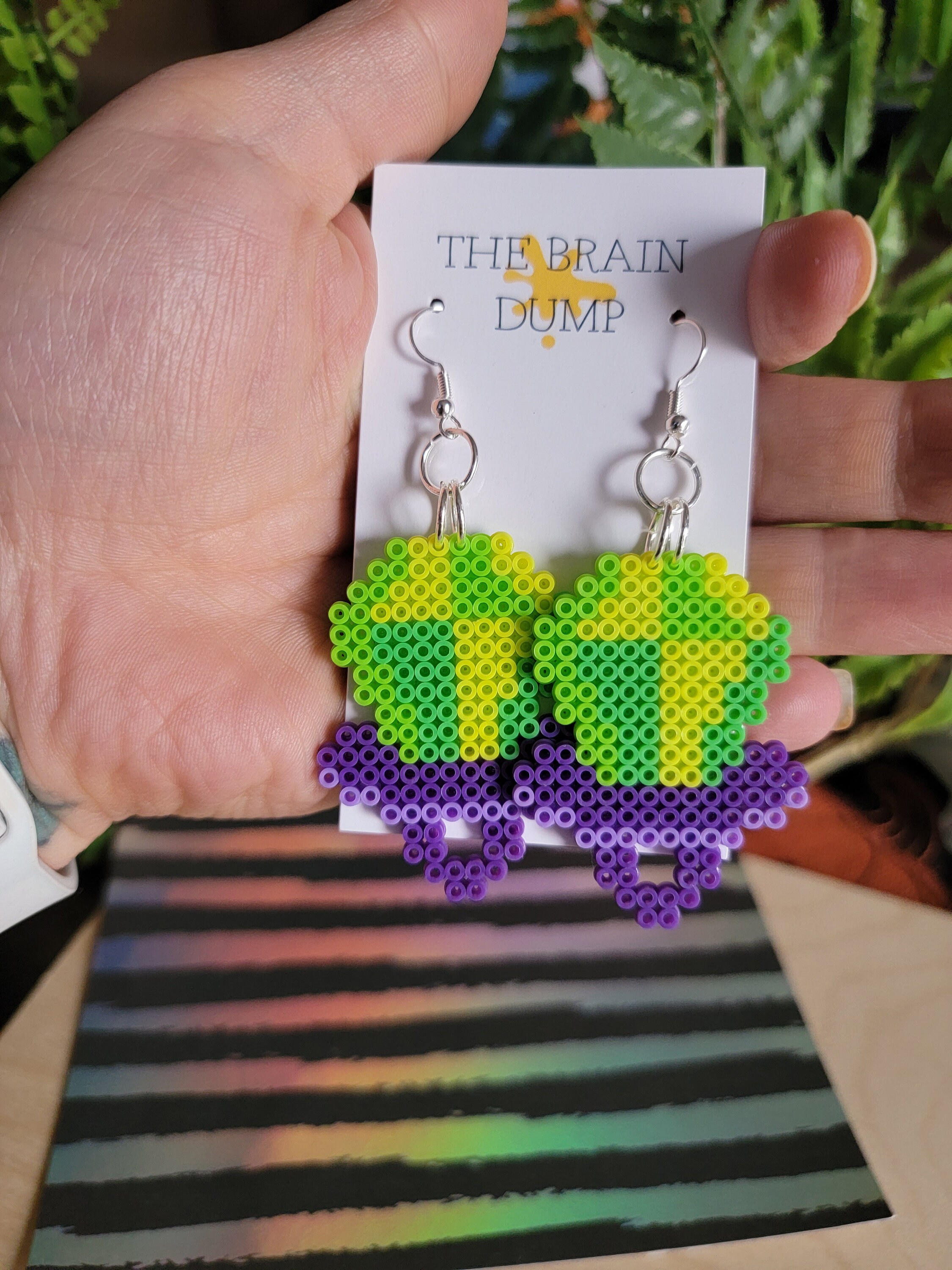 Ring Pops Mini Perler Beads Dangle Earrings Hama Fuse Fun Cute Jewelry