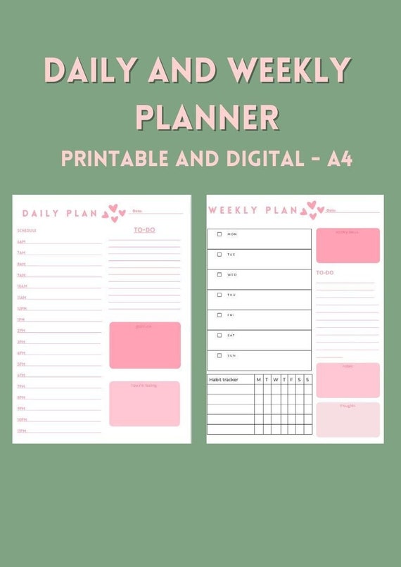 Digital and Printable Planner Pack// 2 Colors 4 Planners | Etsy